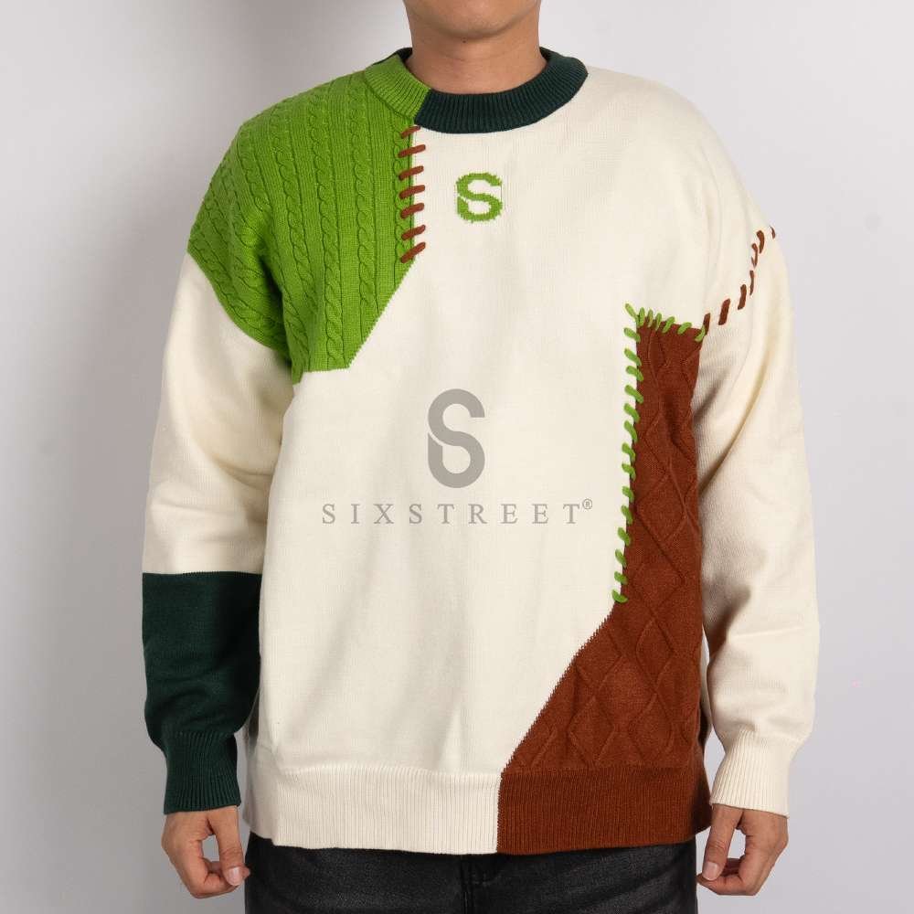 SIXSTREET Crewneck Earthknit Green
