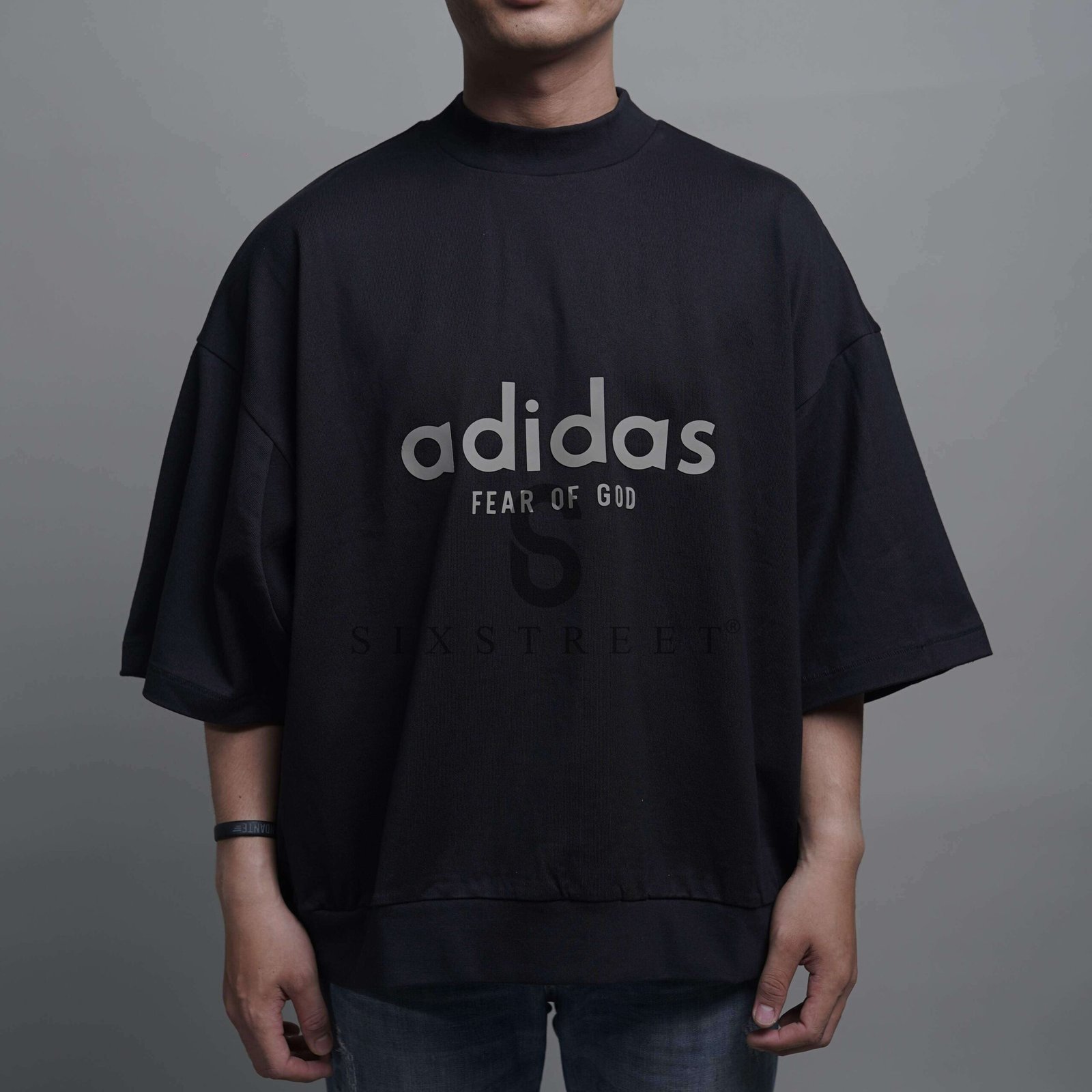 Adidas Fear of God Athletics Heavy Jersey 3/4 Mock Tee Black