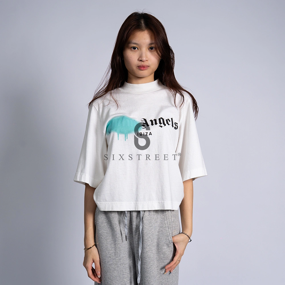 PALM ANGELS Tee Ibiza Logo Spray White