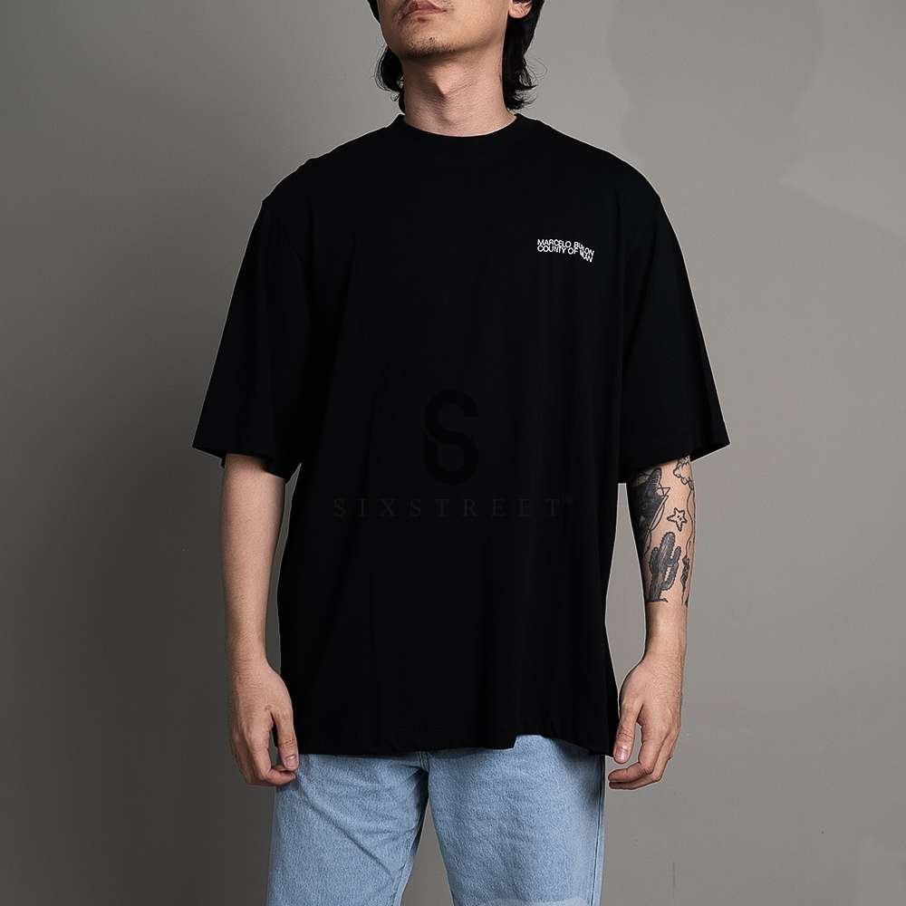 MARCELO BURLON Tee Chest Basic Logo Black