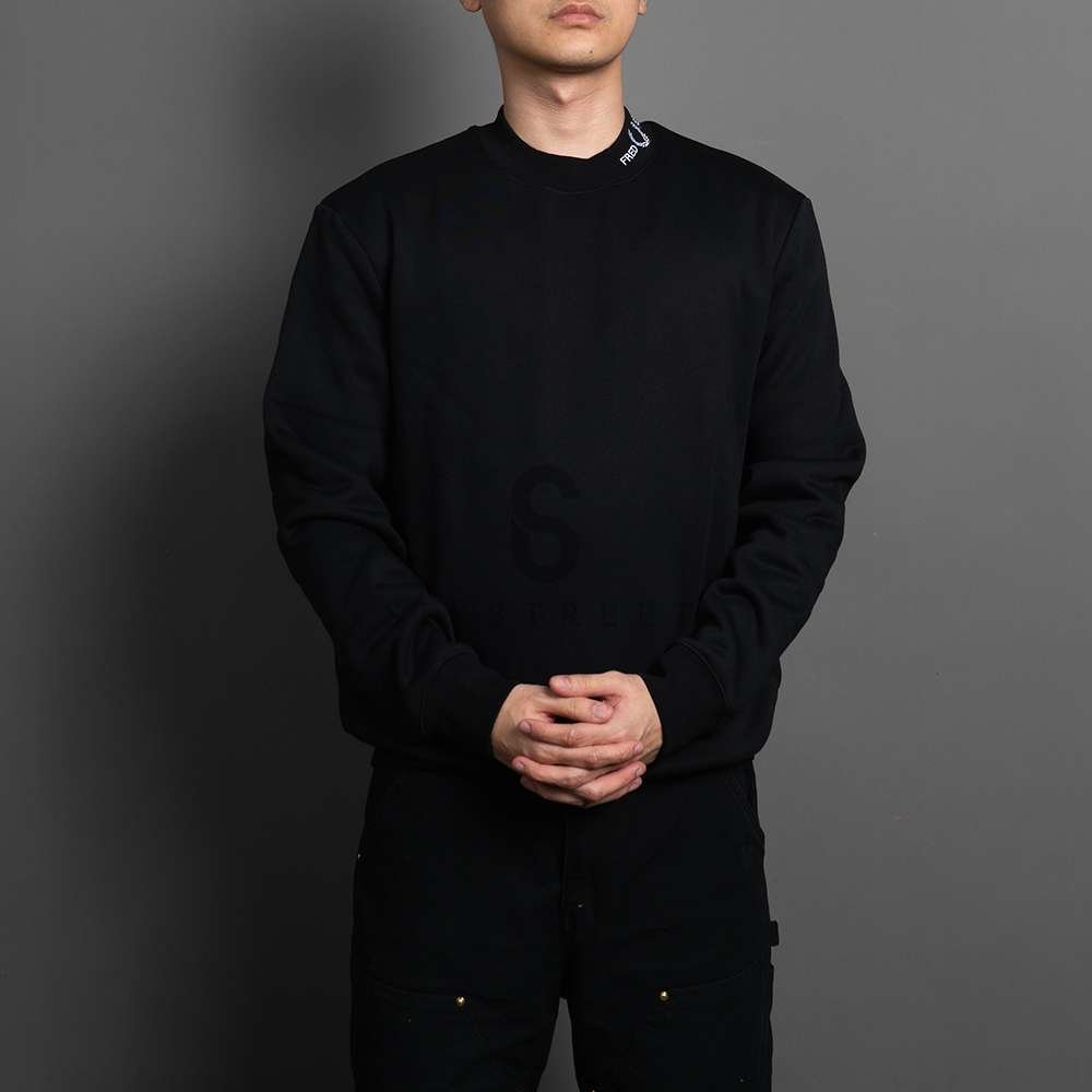 FRED PERRY Sweatshirt Branded Collar Black