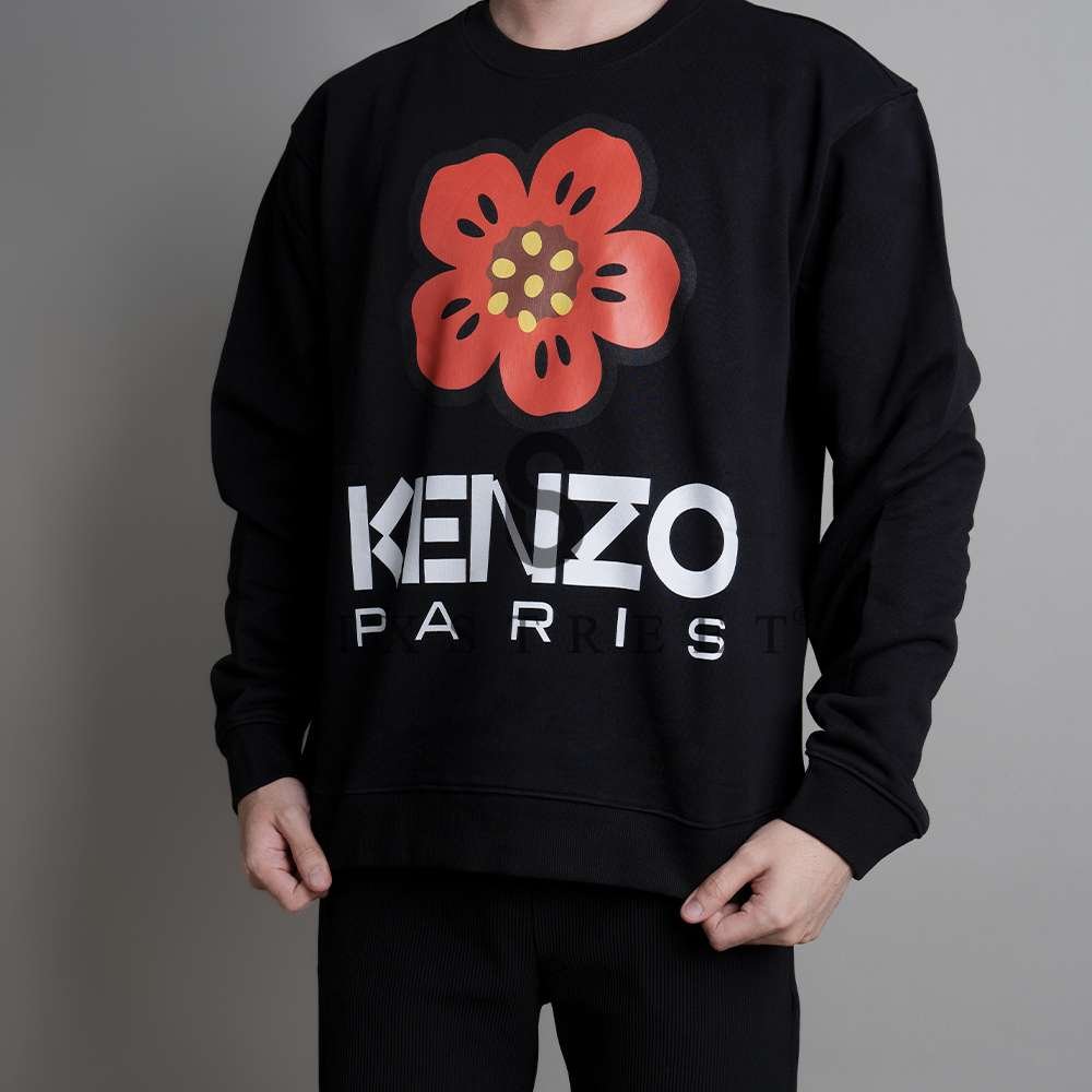 KENZO Sweater Big Red Flower Black