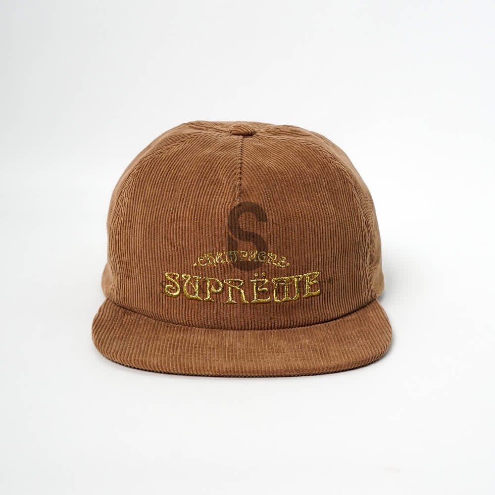 SUPREME Cap Champagne Corduroy 5 Panel Brown