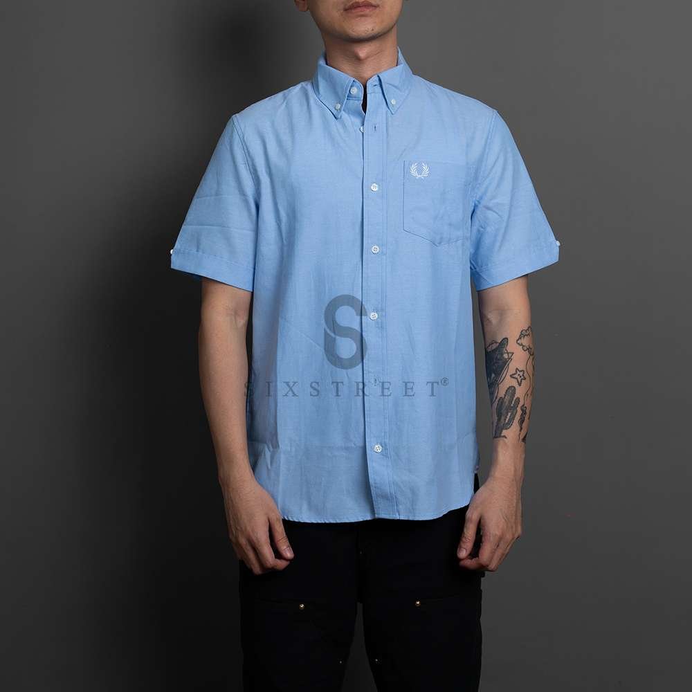 FRED PERRY Shirt Oxford Light Smoke