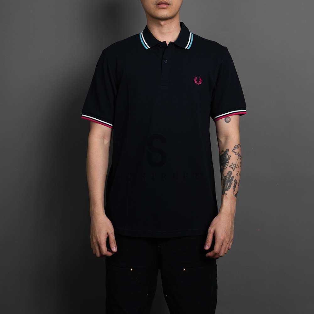 FRED PERRY Polo Shirt x BEAMS Twin Tipped Navy