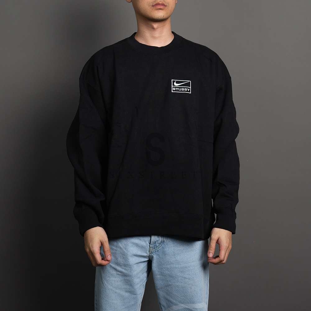STUSSY Sweater x NIKE Fleece Washed Black