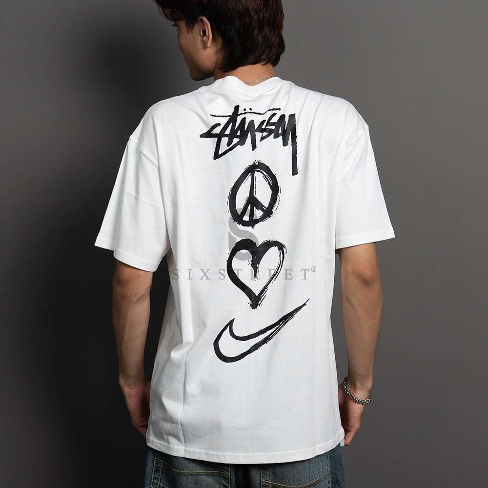 STUSSY Tee x Nike Peace Love Swoosh White