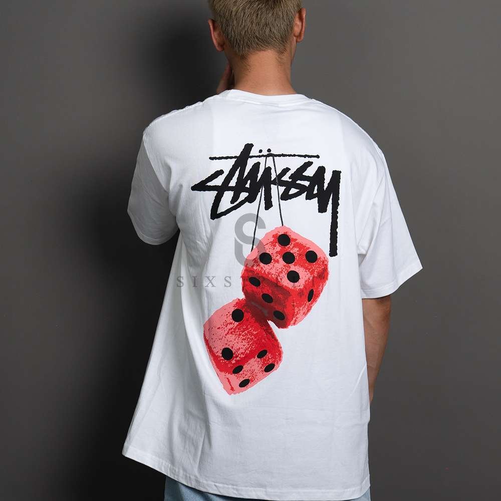 STUSSY Tee Fuzzy Dice White
