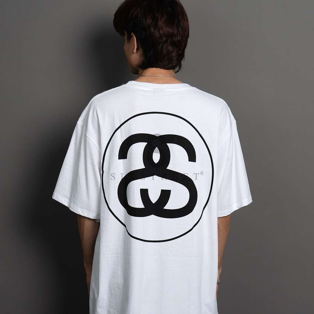 STUSSY Tee Basic Double S Logo White