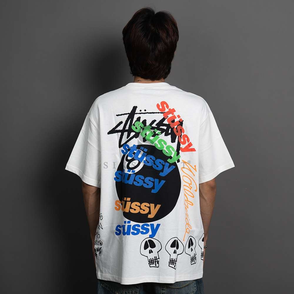 STUSSY Tee Eight Ball Multicolor Cream