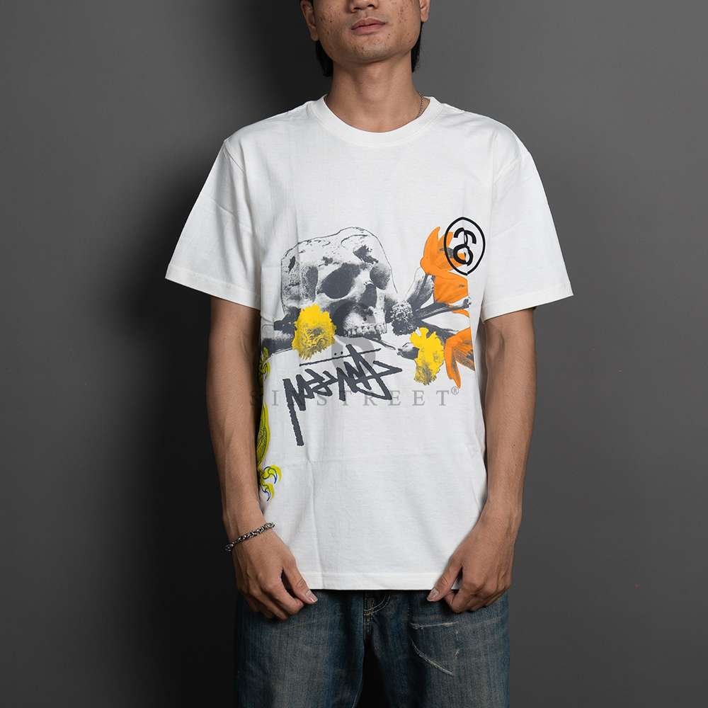 STUSSY Tee Graphic Skull Cream