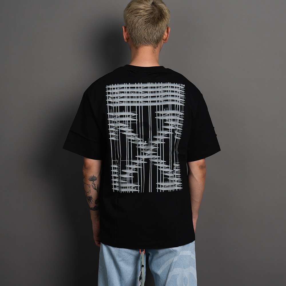 OFF WHITE Tee Industrial Slim Black Silver