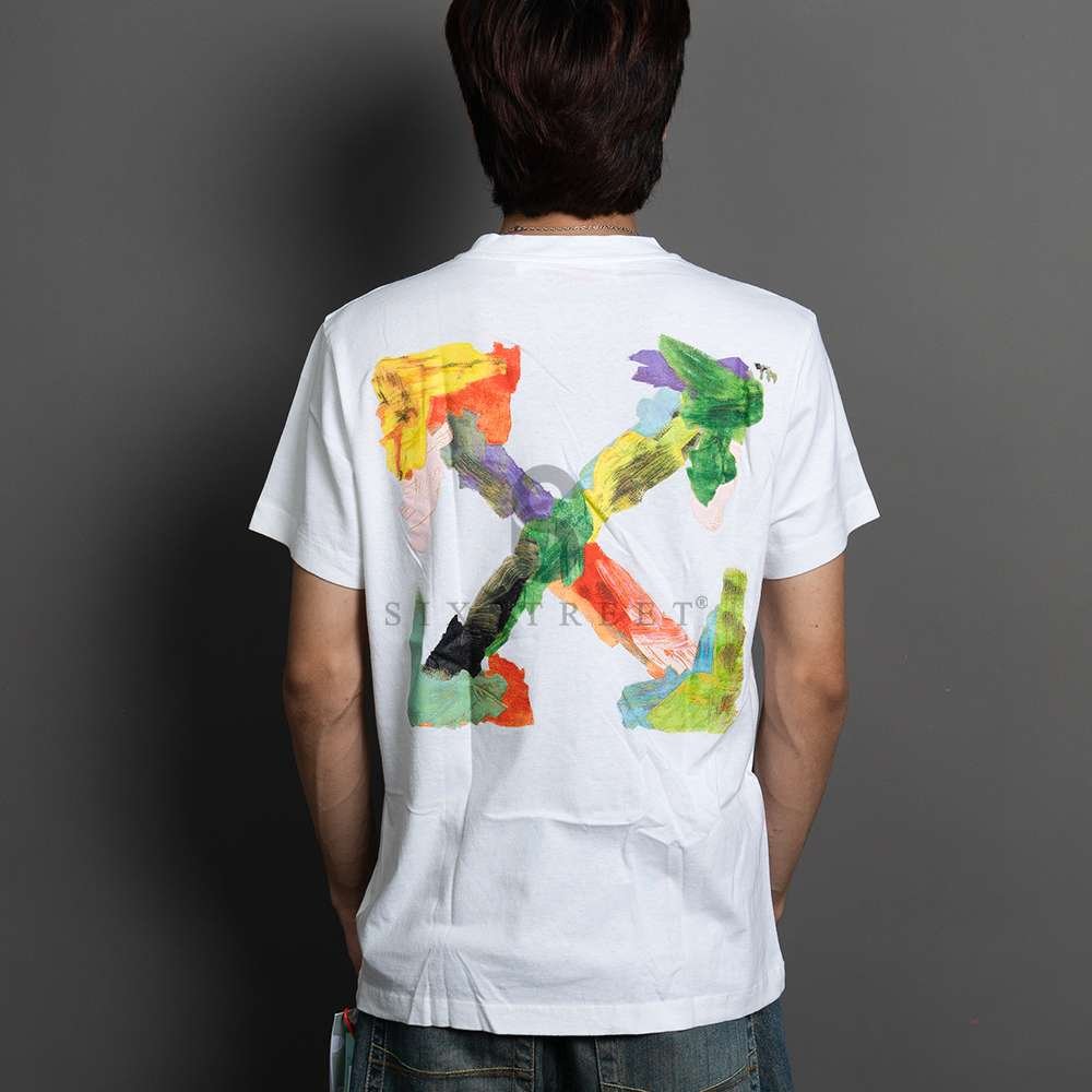 OFF WHITE Tee Brush Arrow Print White Multi