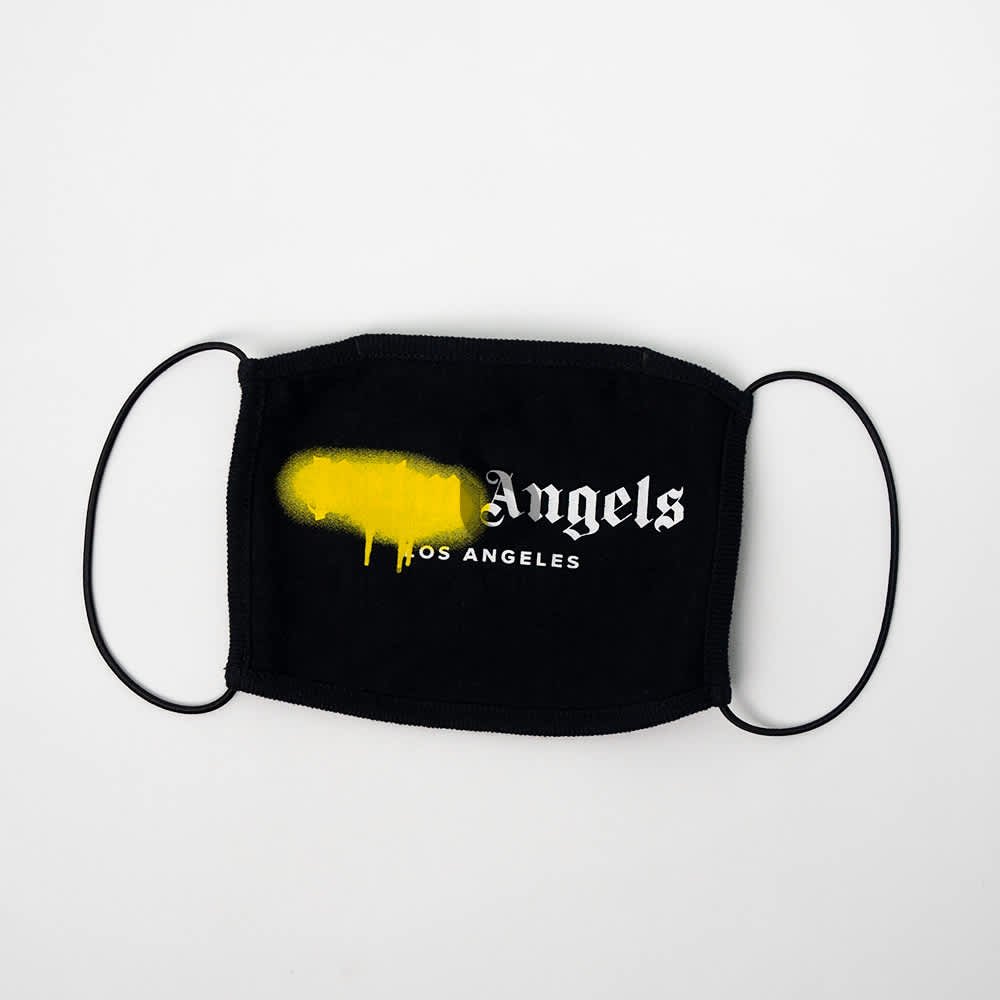 PALM ANGELS Mask Spray Logo Black Yellow