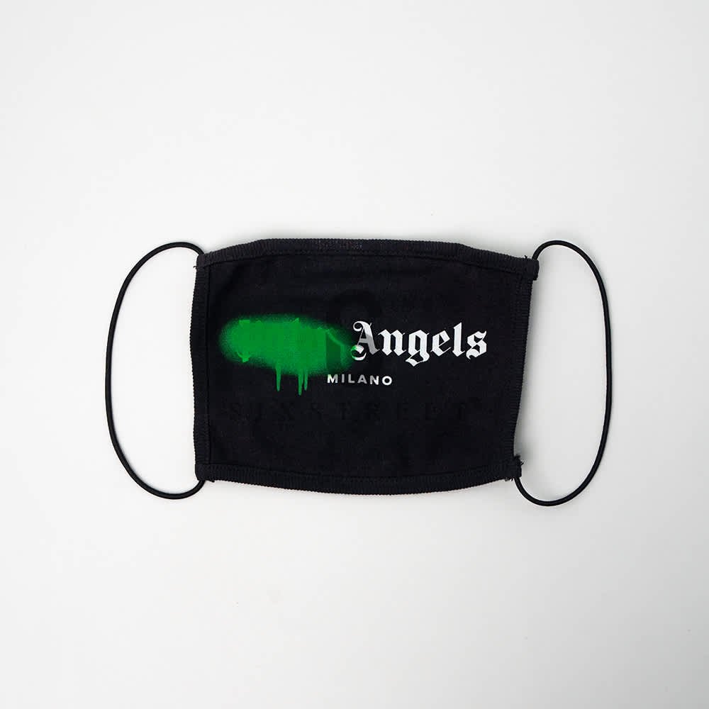 PALM ANGELS Mask Spray Logo Black Green
