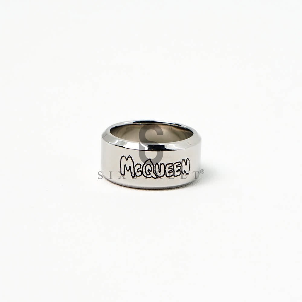 ALEXANDER MCQUEEN Ring Graffiti Silver