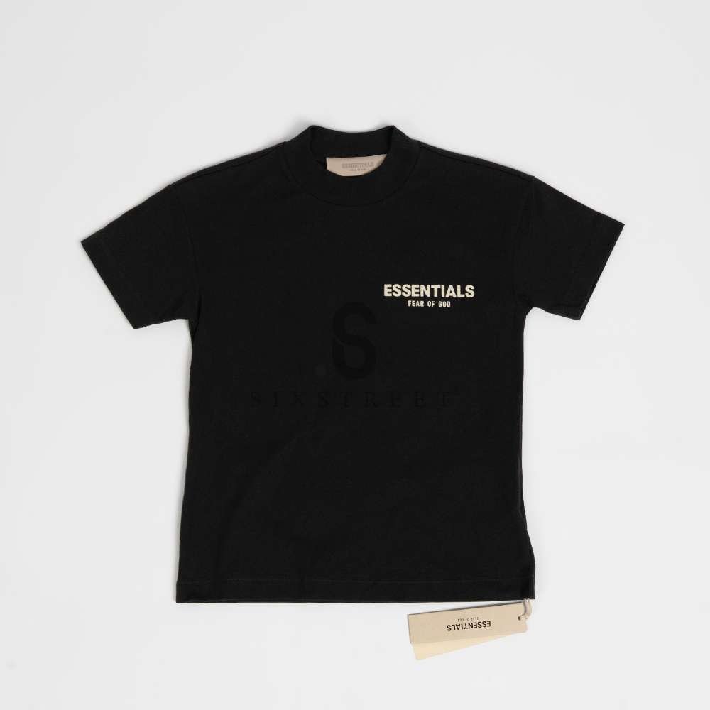 ESSENTIAL KIDS Tee Flocked Logo Black