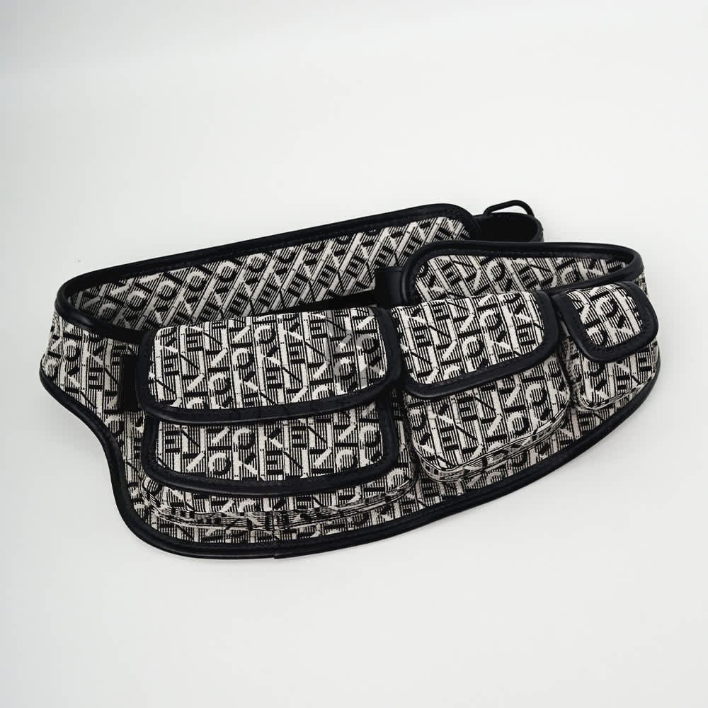 KENZO Waistbag Logo Jacquard Black White