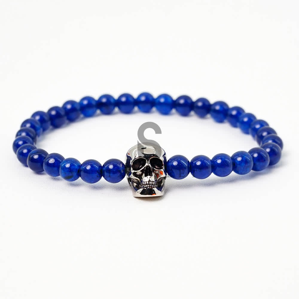 ALEXANDER MCQUEEN Bracelet Skull & Beads Blue