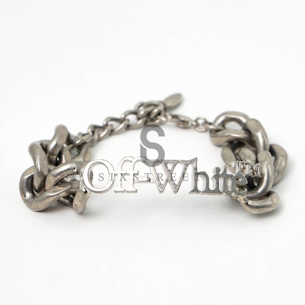 OFF WHITE Bracelet Logo Chain Silver