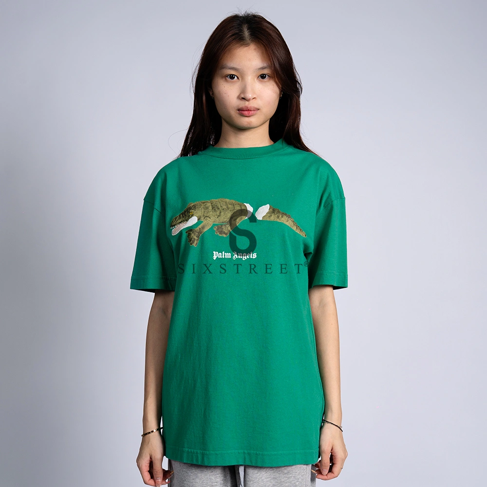 PALM ANGELS Tee Croco Green
