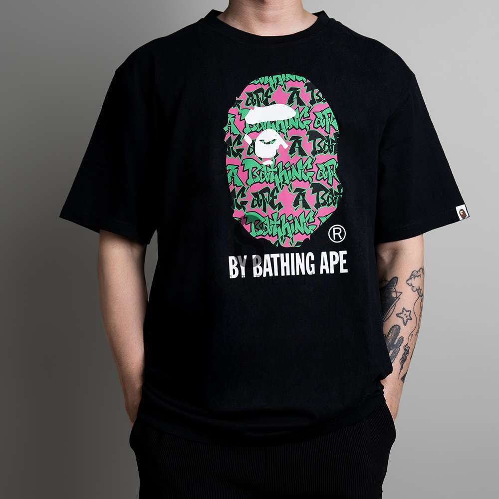 BAPE Tee Graffiti Pattern By Bathing Ape Black