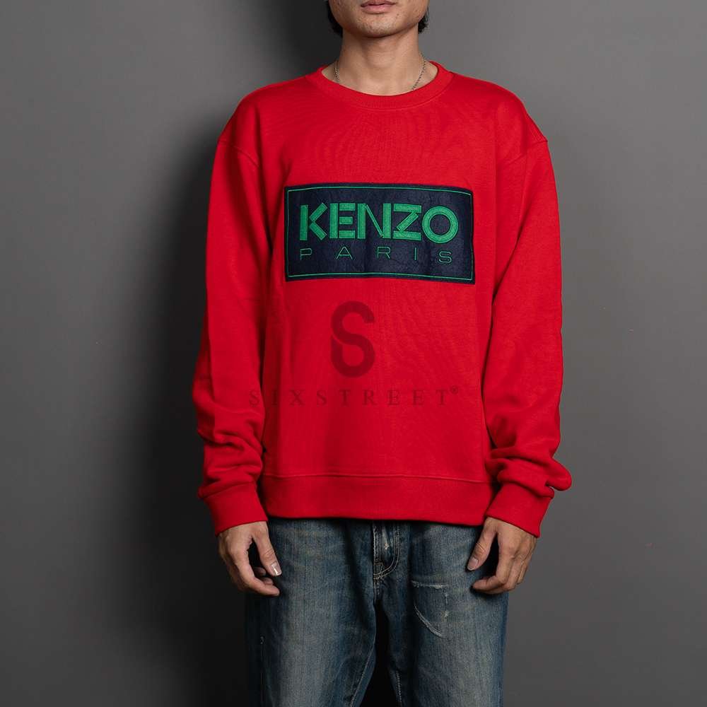 KENZO Sweater Paris Black Logo Red