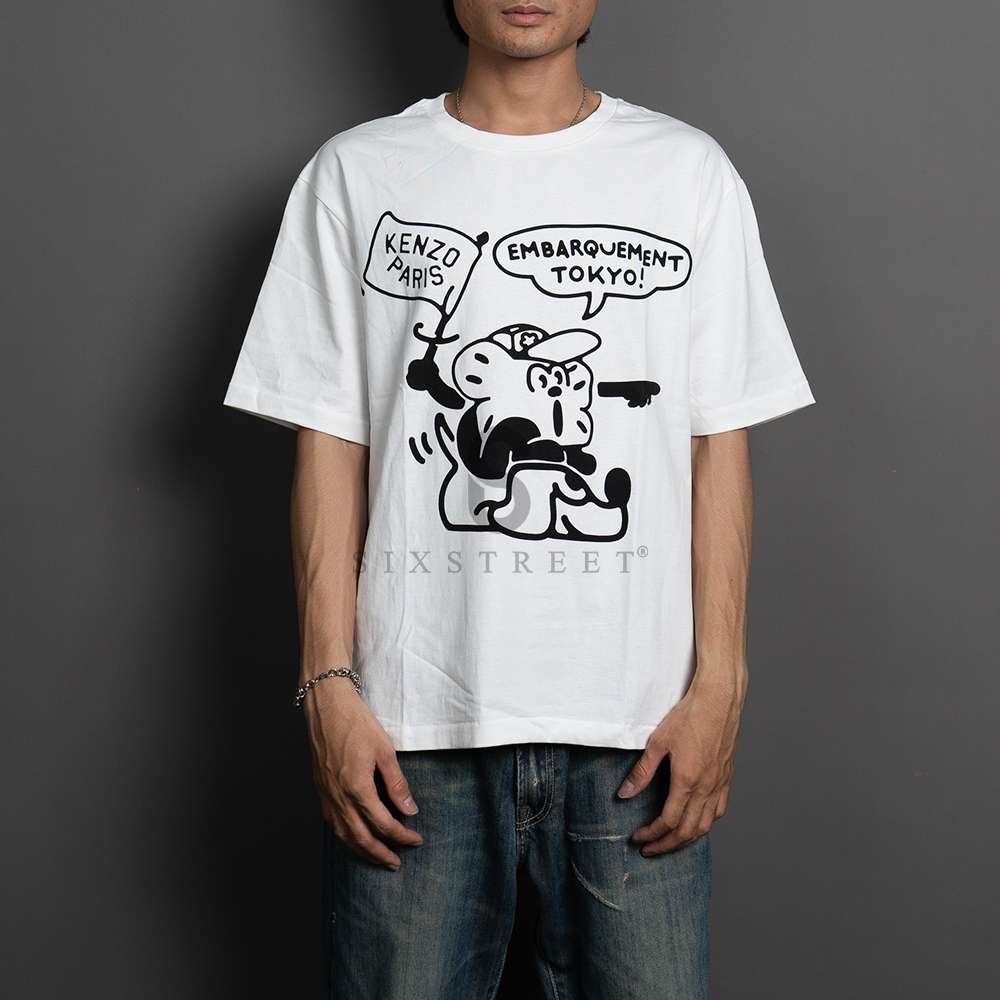 KENZO Tee Puppy Cartoon White