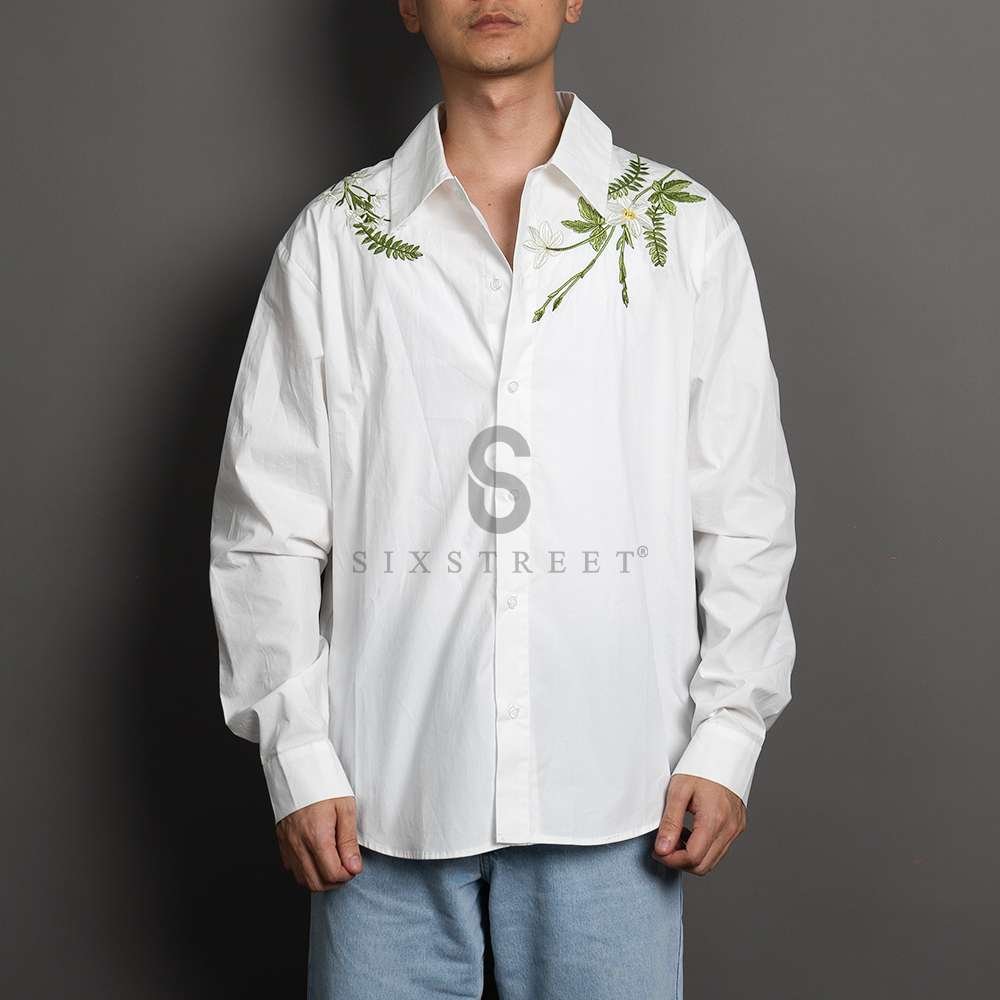 HARSH AND CRUEL Shirt Branches Embroidery White