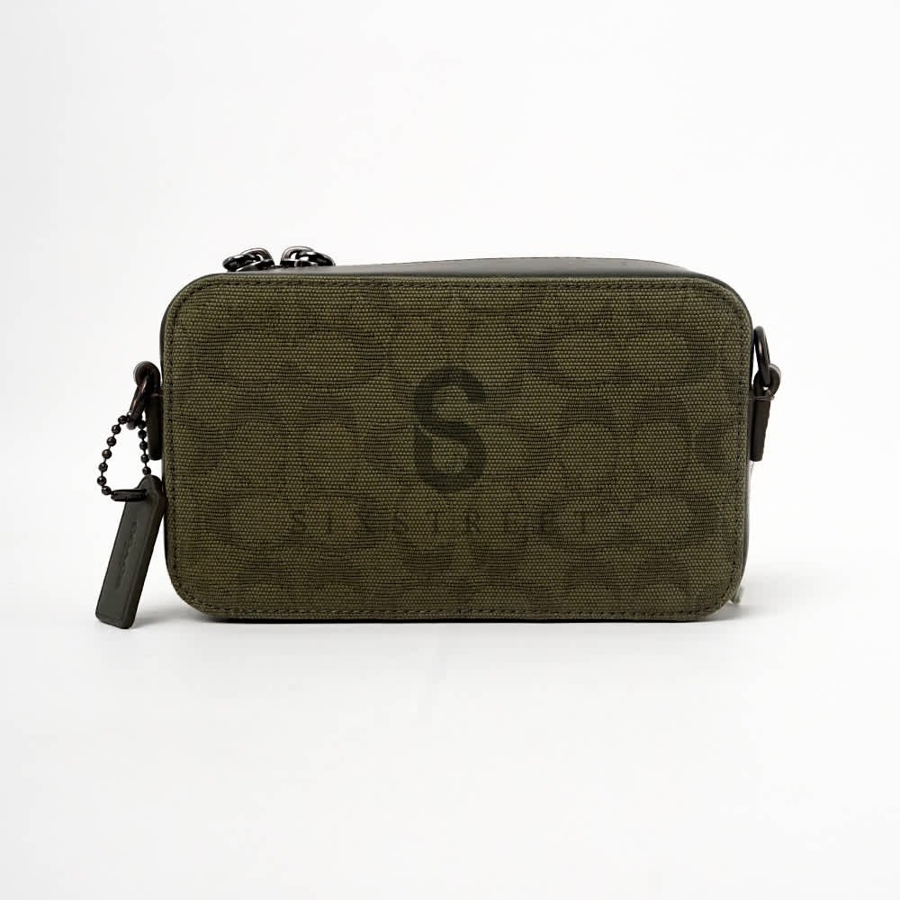 COACH Crossbody Bag Signature Canvas Charter Slim Army Green