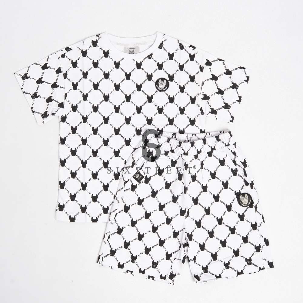 LIFEWORK KIDS Set Monogram Pattern White