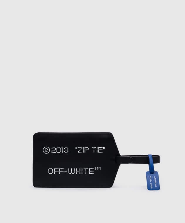 OFF WHITE Cardholder Zip Tie Zipped in Black