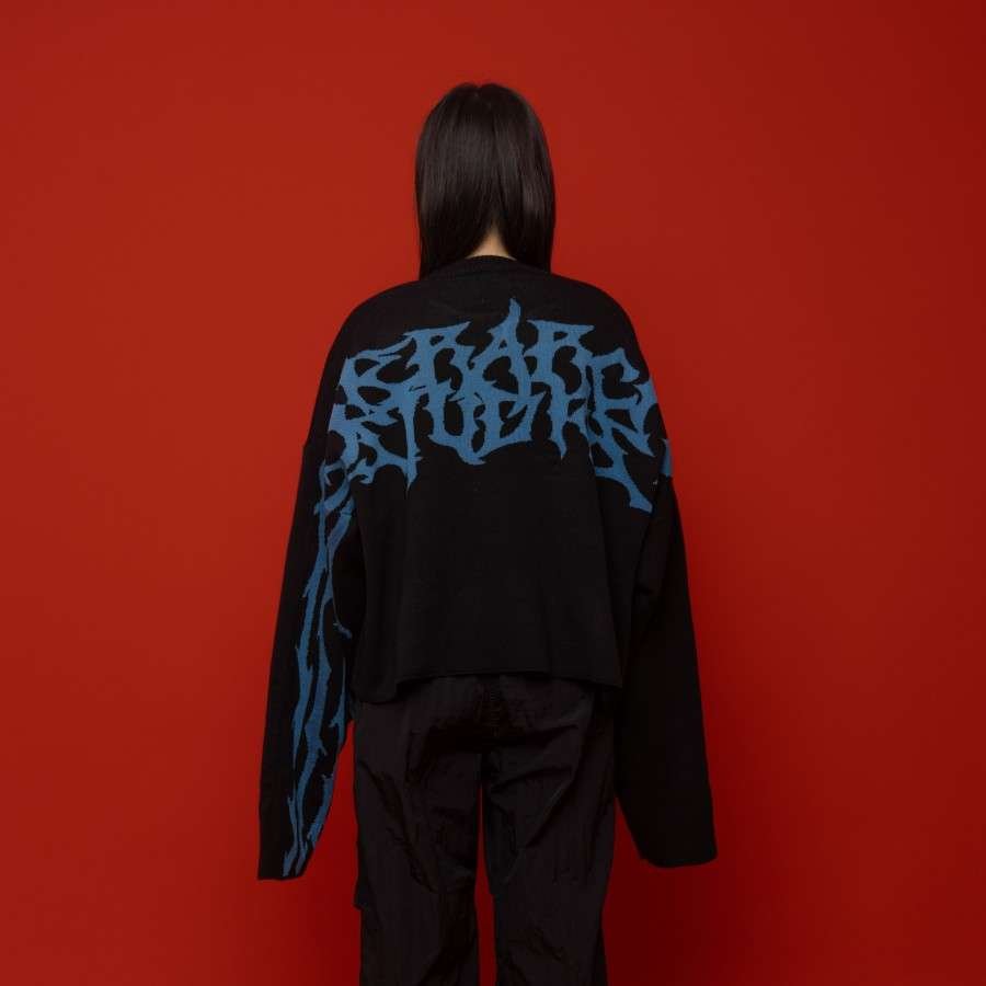 HIERARCHY STUDIOS Sweater Knit Vine Asymmetric Black