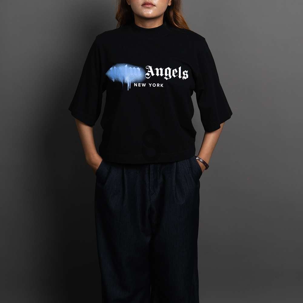 PALM ANGELS Tee NewYork Sprayed Black