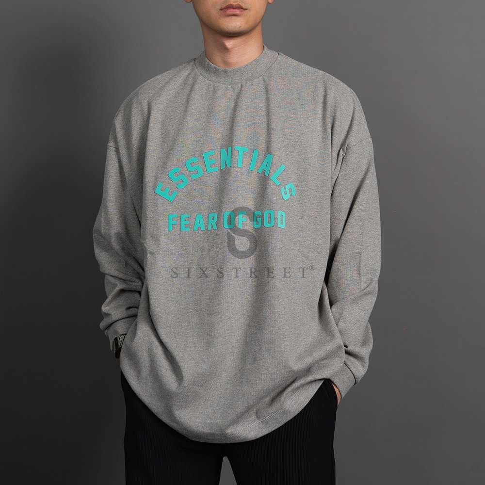 ESSENTIAL L/S Heavy Jersey Dark Heather Oatmeal