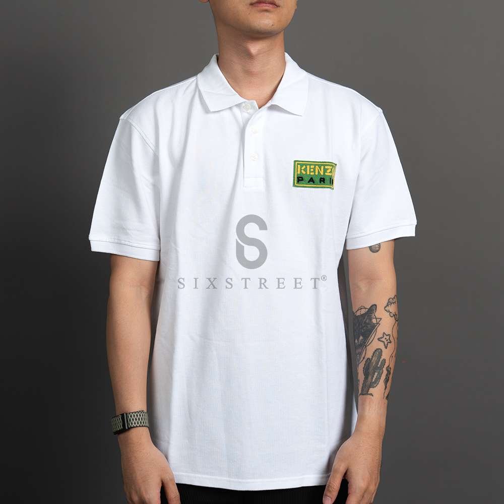 KENZO Polo Shirt Paris Patch White