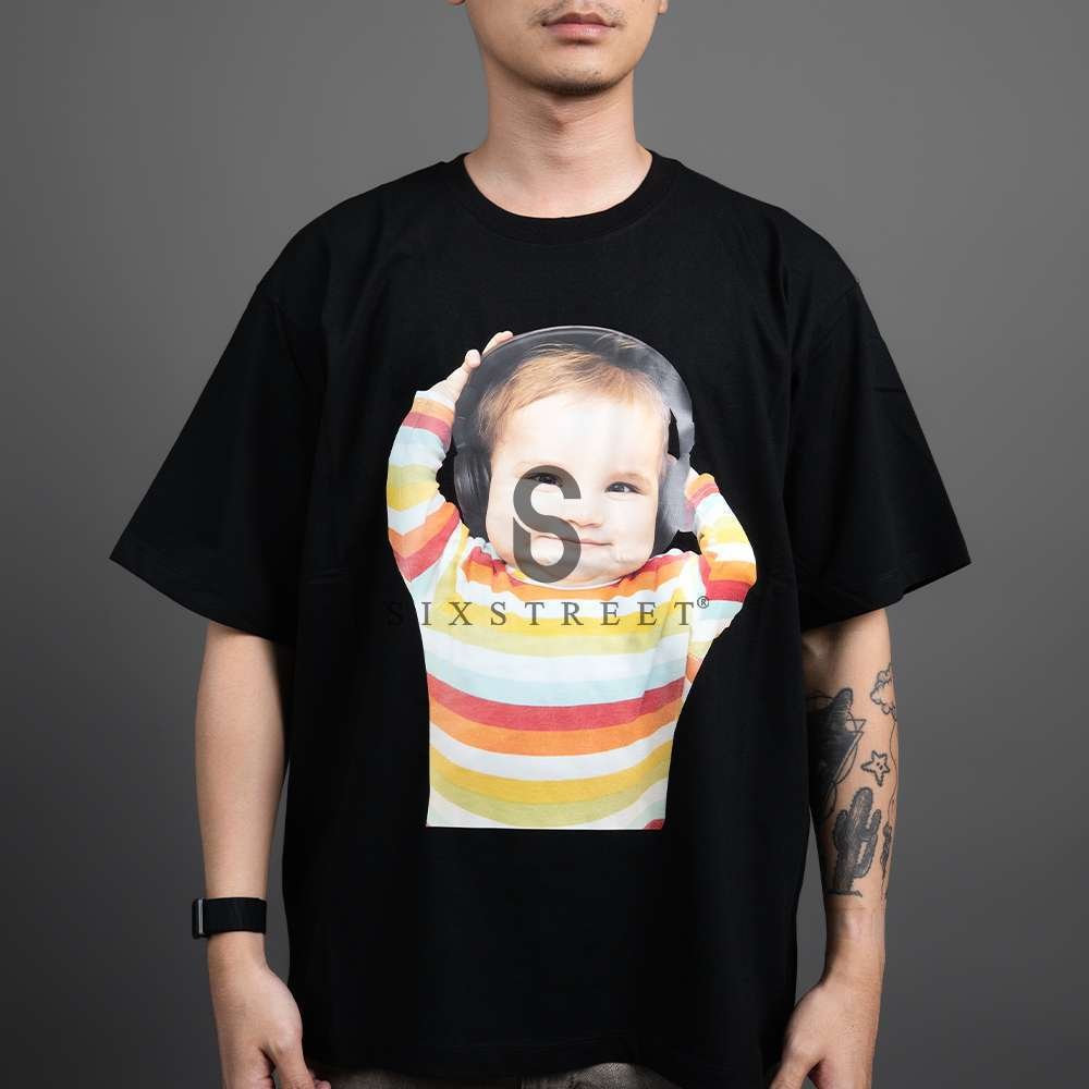 ADLV Tee Baby Face Stripe Headshet Black