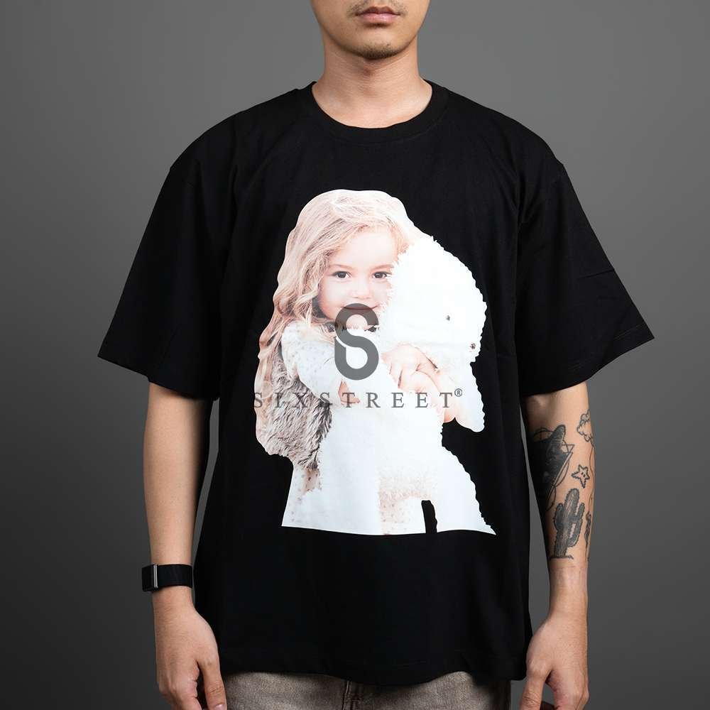 ADLV Tee Baby Face Hug Bear Doll Black