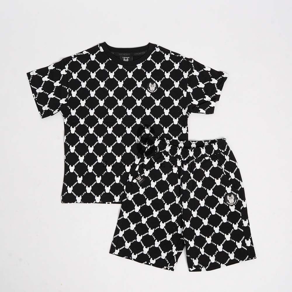 LIFEWORK KIDS Set Monogram Pattern Black