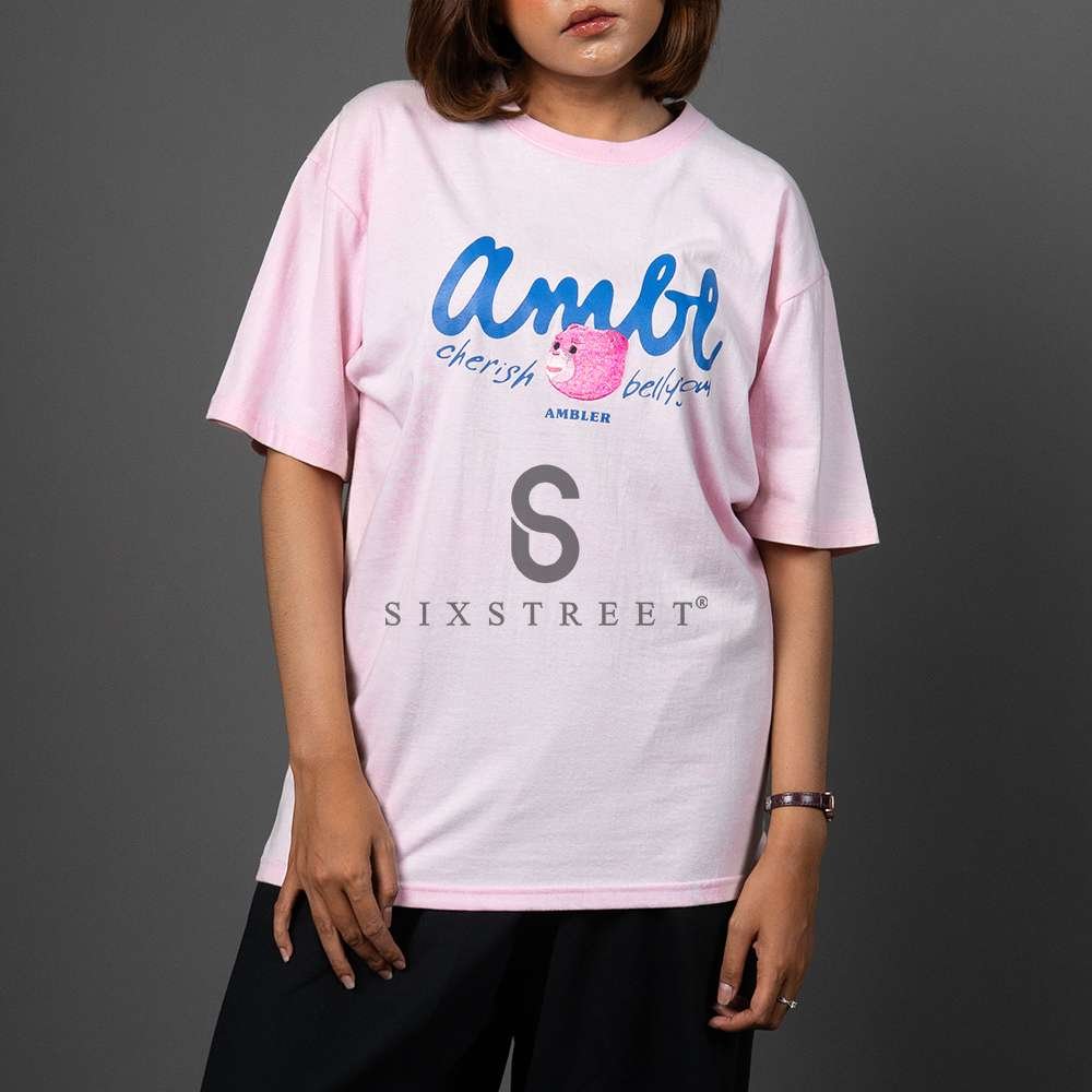 AMBLER Tee Cherish Embroidery Bear Pink