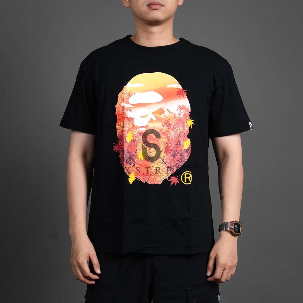 BAPE Tee Japan Autumn Photo Ape Head Black