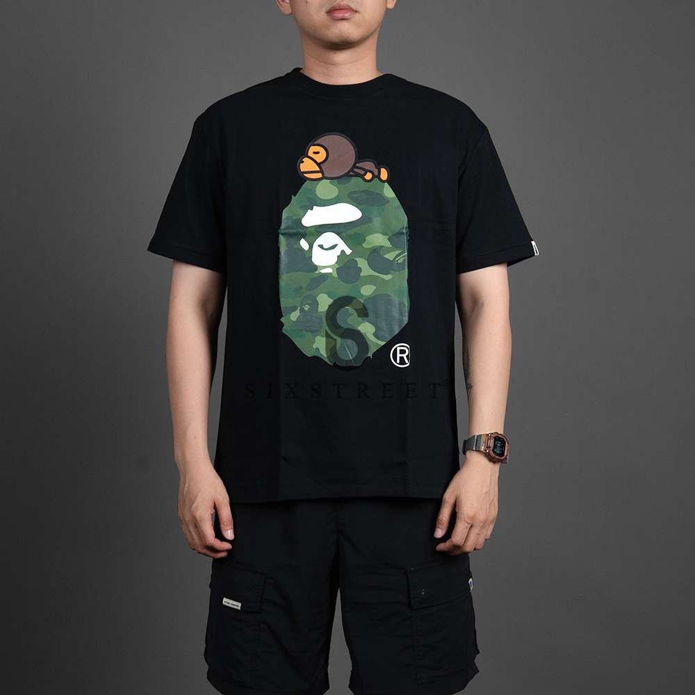 BAPE Tee Color Camo Milo On Big Ape Green Black