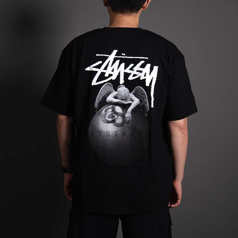 STUSSY Tee Angel Eightball Black