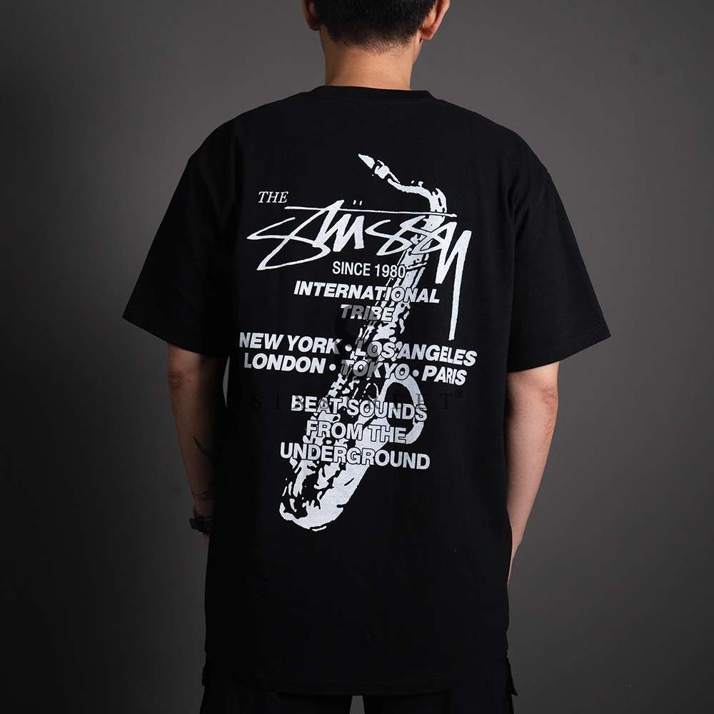 STUSSY Tee Beat Sounds Black