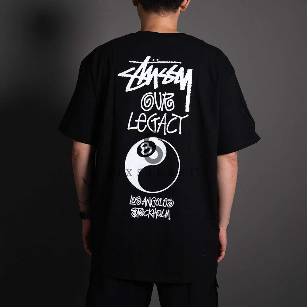 STUSSY Tee x OUR LEGACY 8 Ball Yin Yang Black