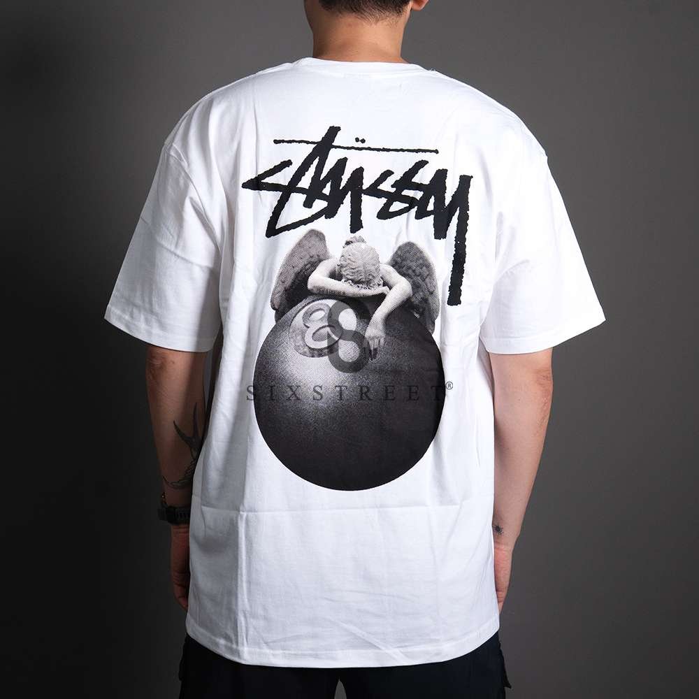 STUSSY Tee Angel Eightball White