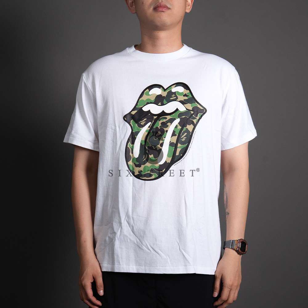 BAPE Tee x ROLLING STONES White