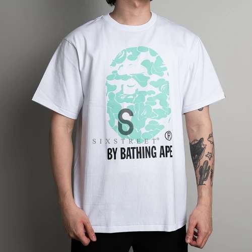 BAPE Tee Text Code Camo GID Big Logo White