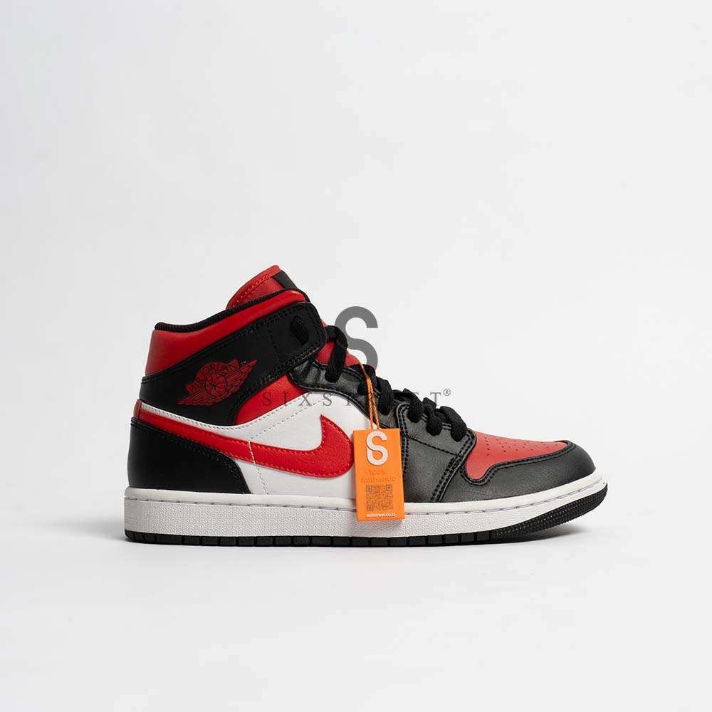 JORDAN 1 Mid White Black Red 2022 554724079