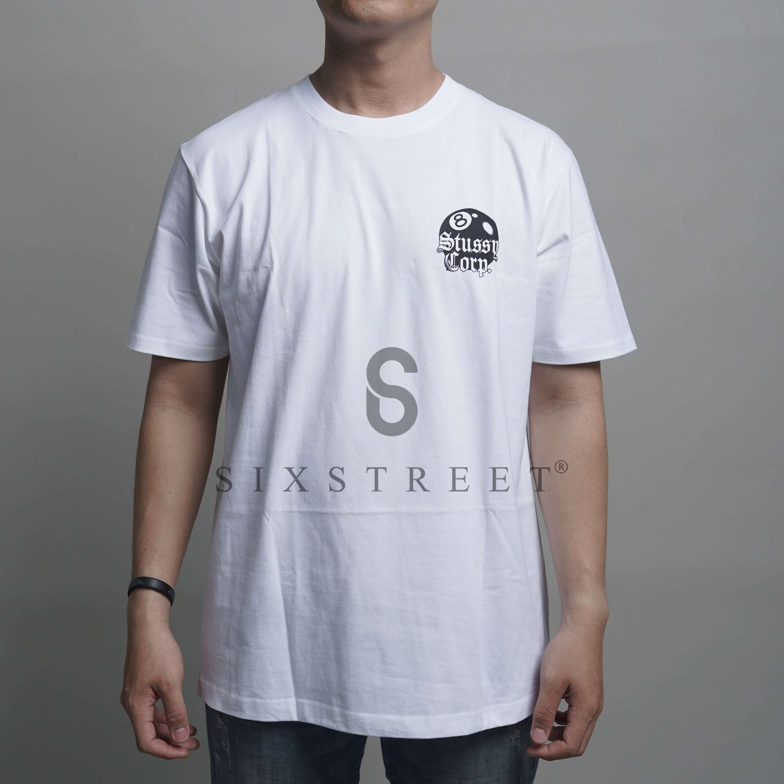 STUSSY Tee Eight Ball Corp White